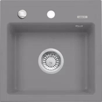 Chiuveta bucatarie compozit cu orificiu pentru baterie gri mat Deante Zorba imagine