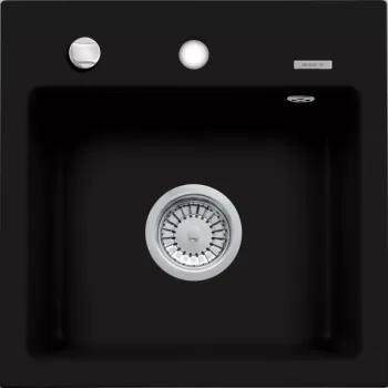 Chiuveta bucatarie compozit cu orificiu pentru baterie negru mat Deante Zorba imagine