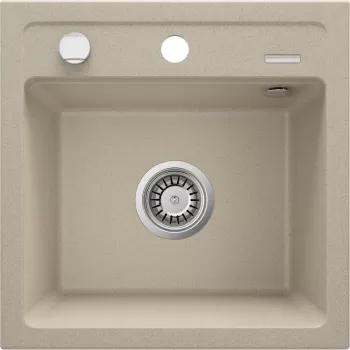 Chiuveta bucatarie compozit cu orificiu pentru baterie nisip Deante Zorba imagine