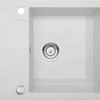 Chiuveta bucatarie compozit cu picurator alb mat 59 cm Deante Andante imagine