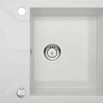 Chiuveta bucatarie compozit cu picurator alb mat 59 cm Deante Andante imagine