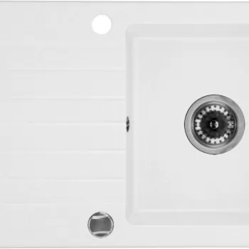 Chiuveta bucatarie compozit cu picurator alb mat 76 cm Deante Zorba imagine