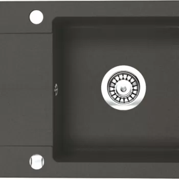 Chiuveta bucatarie compozit cu picurator antracit metalic 58 cm Deante Zorba imagine