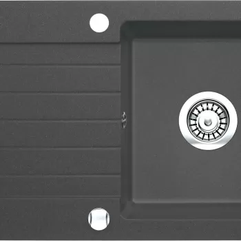 Chiuveta bucatarie compozit cu picurator antracit metalic 76 cm Deante Zorba imagine