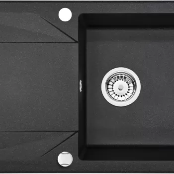 Chiuveta bucatarie compozit cu picurator antracit metalic 78 cm Deante Evora imagine