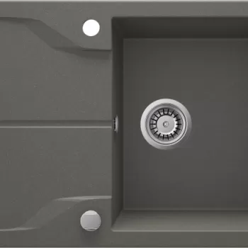 Chiuveta bucatarie compozit cu picurator antracit metalic Deante Andante Flush imagine