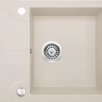 Chiuveta bucatarie compozit cu picurator bej mat 59 cm Deante Andante imagine