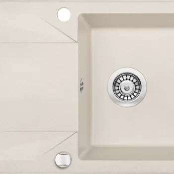 Chiuveta bucatarie compozit cu picurator bej mat 78 cm Deante Evora imagine