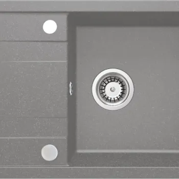 Chiuveta bucatarie compozit cu picurator Deante Corio gri mat imagine