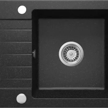 Chiuveta bucatarie compozit cu picurator grafit 58 cm Deante Zorba imagine