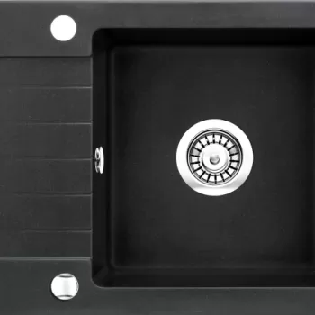 Chiuveta bucatarie compozit cu picurator grafit metalic 58 cm Deante Zorba imagine