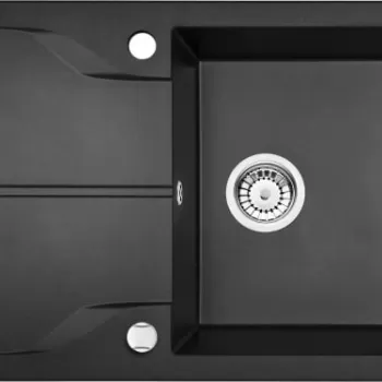 Chiuveta bucatarie compozit cu picurator grafit metalic 78 cm Deante Andante imagine