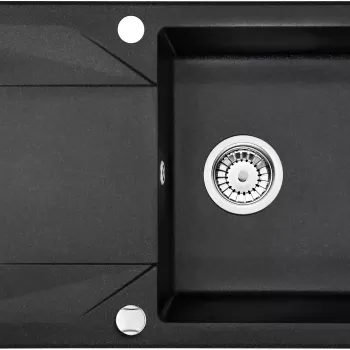 Chiuveta bucatarie compozit cu picurator grafit metalic 78 cm Deante Evora imagine