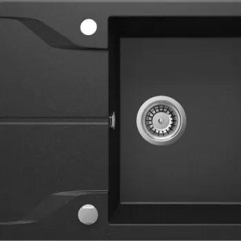 Chiuveta bucatarie compozit cu picurator grafit metalic Deante Andante Flush imagine