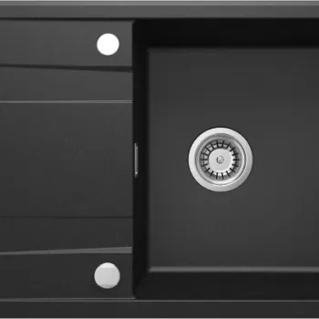 Chiuveta bucatarie compozit cu picurator grafit metalic Deante Eridan imagine