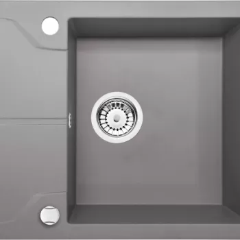 Chiuveta bucatarie compozit cu picurator gri mat 59 cm Deante Andante imagine