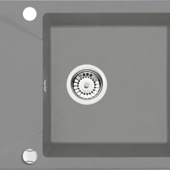 Chiuveta bucatarie compozit cu picurator gri mat 59 cm Deante Evora imagine