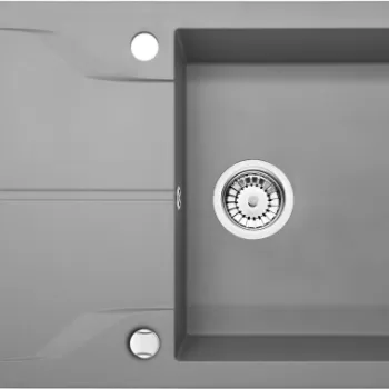 Chiuveta bucatarie compozit cu picurator gri mat 78 cm Deante Andante imagine