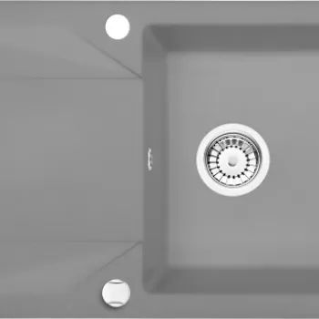 Chiuveta bucatarie compozit cu picurator gri mat 78 cm Deante Evora imagine