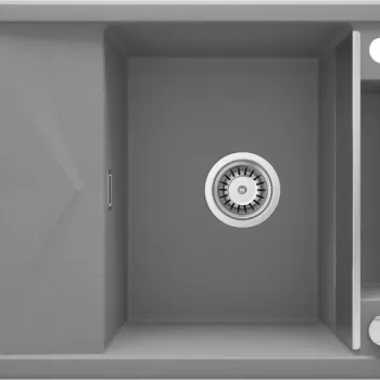 Chiuveta bucatarie compozit cu picurator gri mat Deante Magnetic imagine