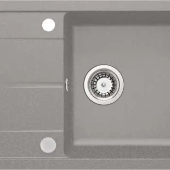 Chiuveta bucatarie compozit cu picurator gri metalic Deante Leda imagine