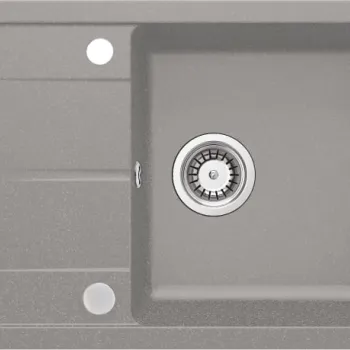 Chiuveta bucatarie compozit cu picurator gri metalic Deante Leda imagine