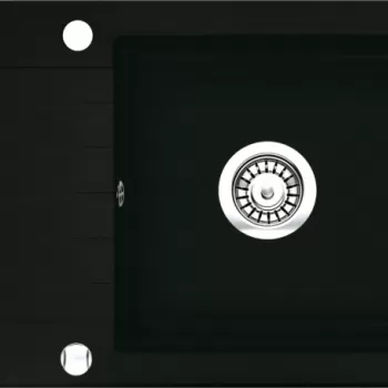 Chiuveta bucatarie compozit cu picurator negru mat 58 cm Deante Zorba imagine