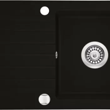 Chiuveta bucatarie compozit cu picurator negru mat 76 cm Deante Zorba imagine