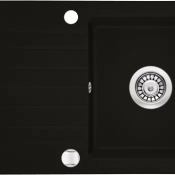 Chiuveta bucatarie compozit cu picurator negru mat 76 cm Deante Zorba imagine