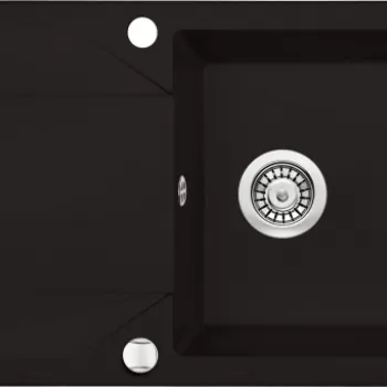 Chiuveta bucatarie compozit cu picurator negru mat 78 cm Deante Evora imagine