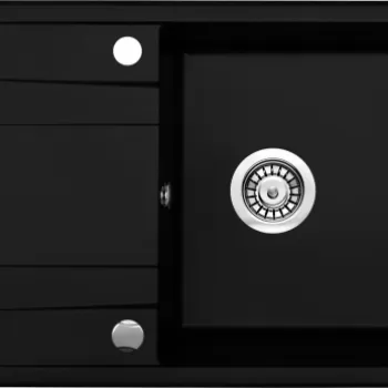 Chiuveta bucatarie compozit cu picurator negru mat Deante Eridan imagine