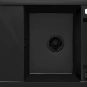 Chiuveta bucatarie compozit cu picurator negru mat Deante Magnetic imagine