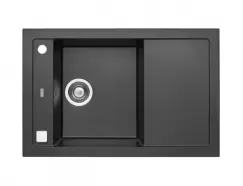 Chiuveta bucatarie compozit cu picurator negru metalizat, Alveus Formic 30 imagine