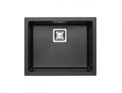 Chiuveta bucatarie compozit cuva mare negru metalizat, Alveus Quadrix 50 imagine