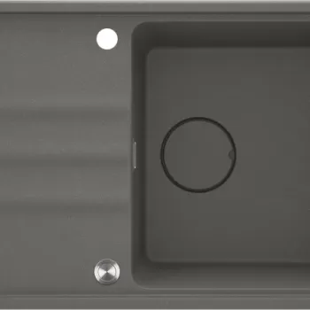 Chiuveta bucatarie compozit Deante Momi, 78x50 cm, cu picurator, antracit metalic imagine