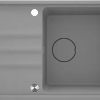 Chiuveta bucatarie compozit Deante Momi, 78x50 cm, cu picurator, gri metalic imagine