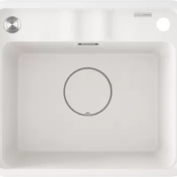 Chiuveta bucatarie compozit Deante Momi, cu orificiu baterie, alb mat imagine