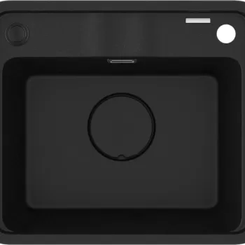 Chiuveta bucatarie compozit Deante Momi, cu orificiu baterie, grafit metalic imagine