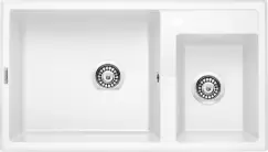 Chiuveta bucatarie compozit doua cuve alabaster Dante, Eridan 100 imagine