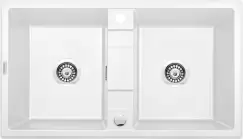 Chiuveta bucatarie compozit doua cuve alabaster Deante, Eridan imagine