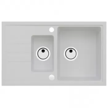 Chiuveta bucatarie compozit doua cuve alb mat Alveus Intermezzo 70 imagine