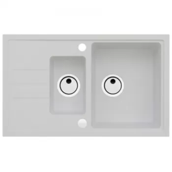 Chiuveta bucatarie compozit doua cuve alb mat Alveus Intermezzo 70 imagine