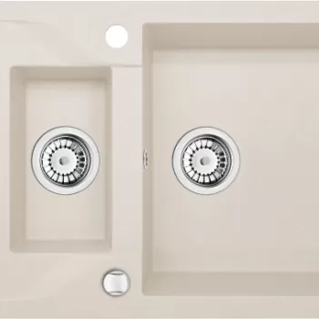 Chiuveta bucatarie compozit doua cuve bej mat Deante Andante imagine