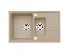 Chiuveta bucatarie compozit doua cuve bej melange, Alveus Intermezzo 70 imagine
