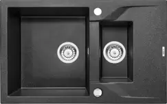 Chiuveta bucatarie compozit doua cuve graphite Deante, Andante imagine