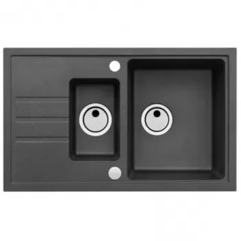 Chiuveta bucatarie compozit doua cuve negru carbon Alveus Intermezzo 70 imagine