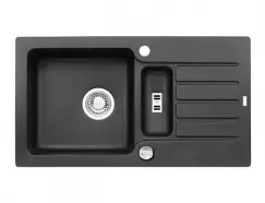 Chiuveta bucatarie compozit doua cuve negru carbon, Alveus Niagara 70 imagine