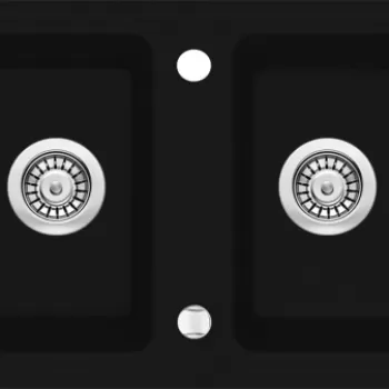 Chiuveta bucatarie compozit doua cuve negru mat Deante Zorba imagine