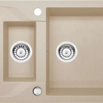 Chiuveta bucatarie compozit doua cuve nisip Deante Andante imagine