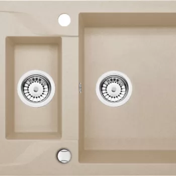 Chiuveta bucatarie compozit doua cuve nisip Deante Andante imagine